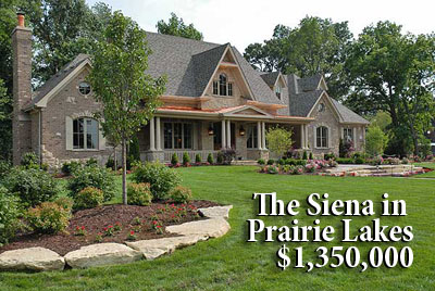 The Siena from Silvestri Custom Homes is now available at $1,350,000 in the Prarie Lakes development in St. Charles